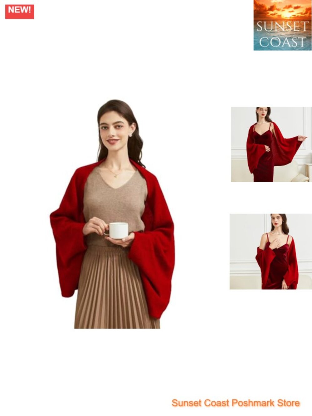 Women Open Front Cashmere Wrap Shawl Pashmina Cardigan Cape